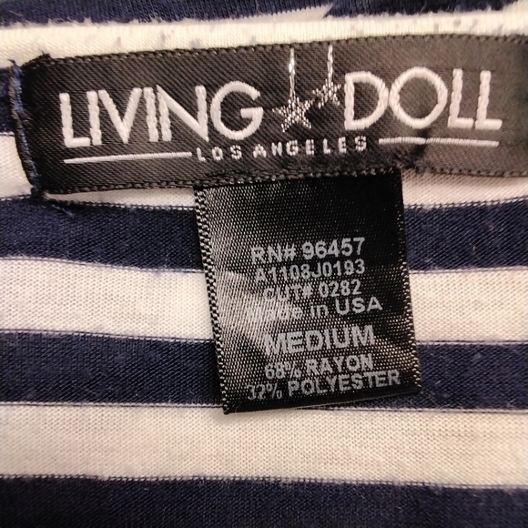 Living Doll Striped Shirt   Size M - Picture 8 of 8